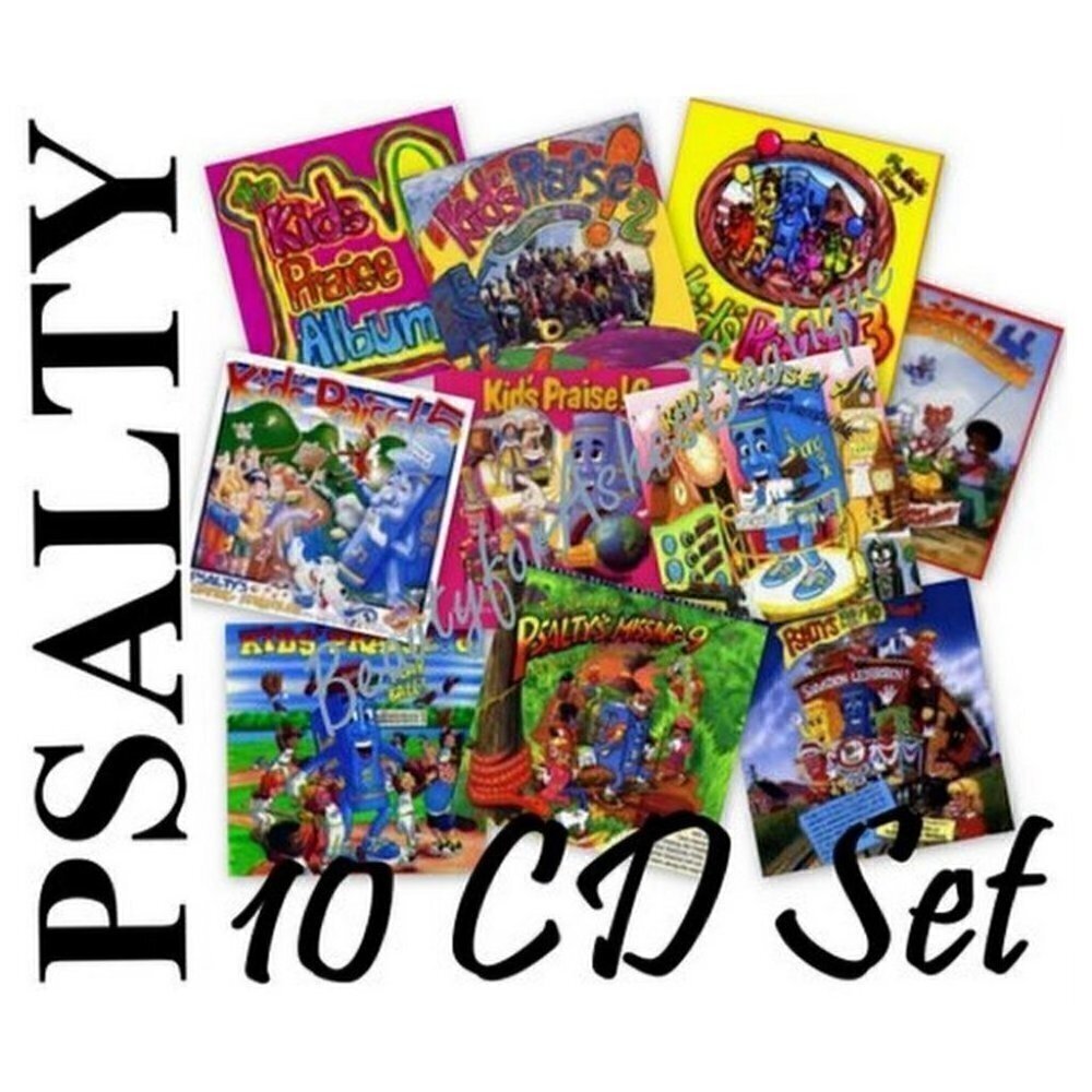 Psalty's Childrens Kids Praise Christian Songs Singalong Worship CD Set of 1-10